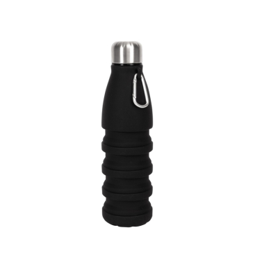 Garrafa de silicone sem BPA dobrável com mosquetão 550 ml vista principal