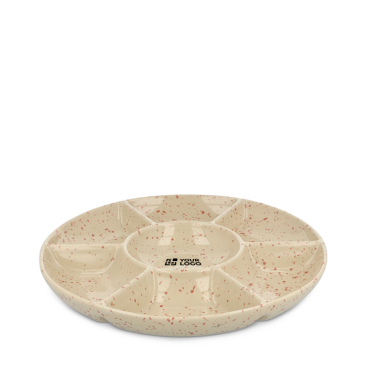 Prato de cerâmica artesanal com aspecto marmoreado Sagaform