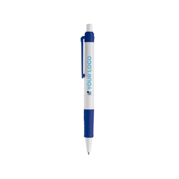 Caneta de botão de material biodegradável de tinta azul vista principal