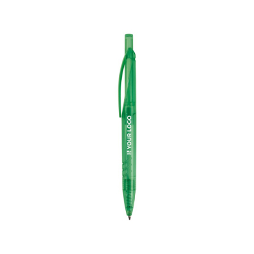 Caneta feita de garrafas de PET recicladas com tinta azul vista principal