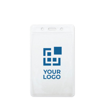 Identificador transparente em forma vertical para lanyard 7,5x12cm. vista principal