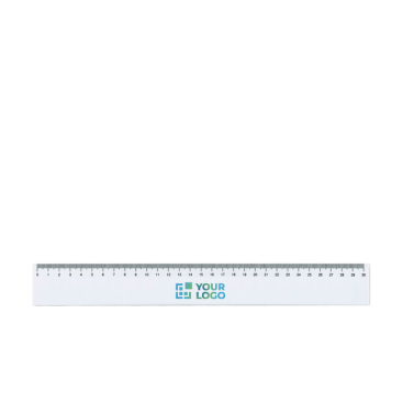 Régua promocional de plástico branco para personalização de 30 cm vista principal