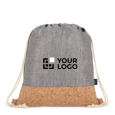 Mochila de cordão de rPET com base de cortiça e capacidade de 10 kg