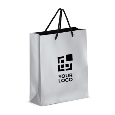 Saco-oferta de papel com asas e interior de cor preta 24 x 10 x 30 cm