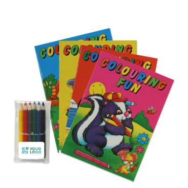 Kit para colorir com livro de 16 páginas e 6 lápis de cores A6 vista principal