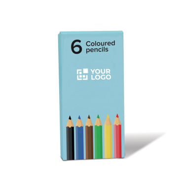6 lápis de cores em estojo de caixa de cartão personalizável vista principal