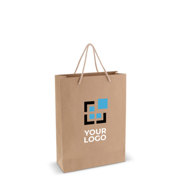 Saco de papel para presente pequeno com asas de algodão 120 g/m2 EU vista principal