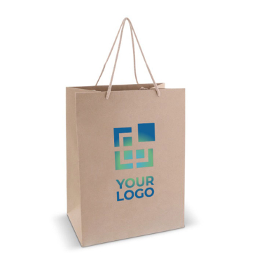 Saco de papel para presente médio com asas de algodão 120 g/m2 EU vista principal