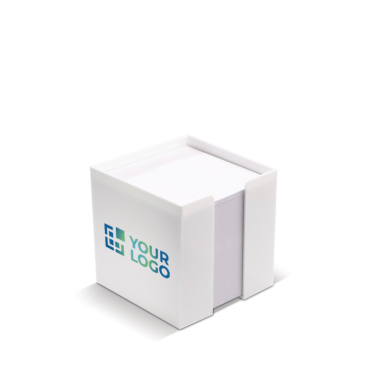 Cubo de 800 folhas brancas para notas em caixa de plástico 10x10x10cm vista principal