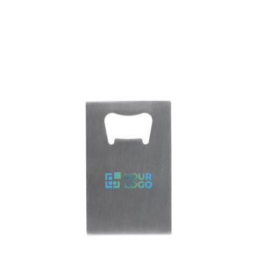 Abre-caricas feito de aço inoxidável em forma de cartão de crédito