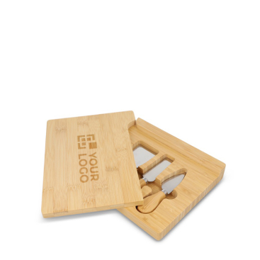 Set em caixa de bambu personalizável com utensílios para queijo/vinho