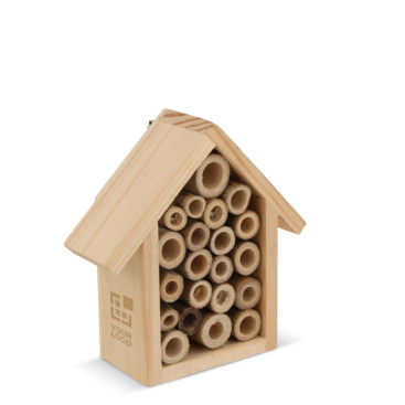 Pequena casa ecológica para abelhas feita de madeira FSC vista principal