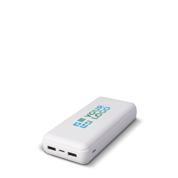 Bateria externa com portas USB-A e uma porta tipo C de 16.000 mAh vista principal