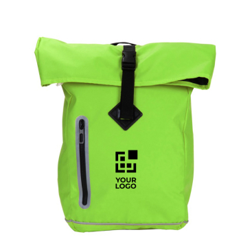 Mochila roll-top impermeável com detalhes refletivos vista principal