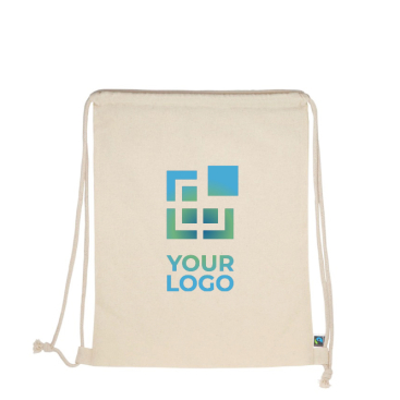 Mochila saco de algodão FairTrade e cordas a condizer 140 g/m2 vista principal
