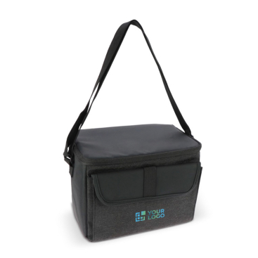 Saco térmico promocional preto de RPET com alça de ombro 8L vista principal
