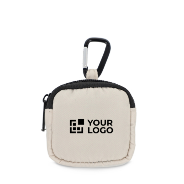 Estojo para auriculares com mosquetão e fecho de correr