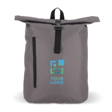 Mochila roll-top de rPET com pequeno fecho de correr frontal de 20 L