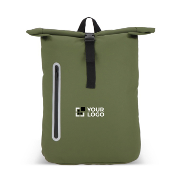 Mochila roll-top enrolável de PU com detalhes refletores 20 L