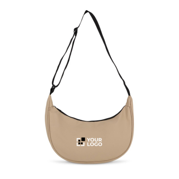 Bolsa tiracolo de PU em forma de meia-lua e alça ajustável