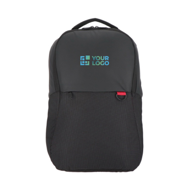 Mochila para portátil de jacquard e PU com tira para trolley 15,6''