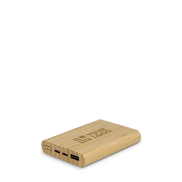 Powerbank de bambu sustentável com certificação FSC 5000 mAh