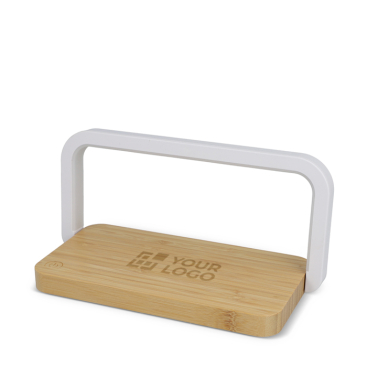 Carregador sem fios de bambu para secretária com iluminação 15 W