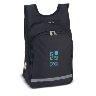 Mochila com logo equipada com material para picnic de duas pessoas vista principal