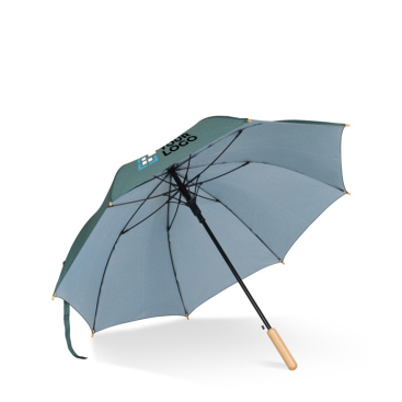 Guarda-chuva de RPET à prova de tempestades com pontas de madeira Ø103 vista principal