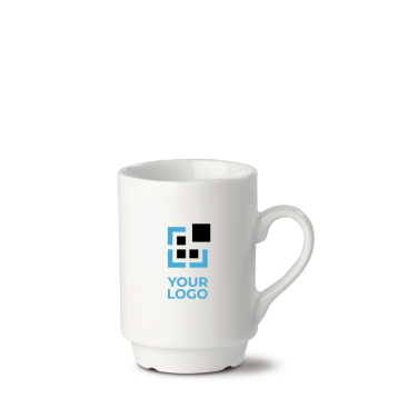 Caneca de porcelana branca empilhável com capacidade de 160ml vista principal