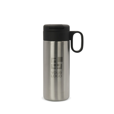 Garrafa de aço inoxidável com tampa que serve como chávena 400ml vista principal