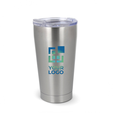 Copo térmico take away de cerâmica com detalhes prateados 500ml vista principal