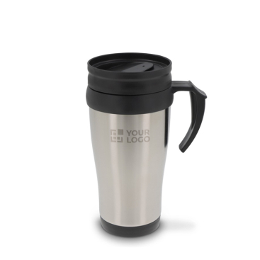 Copo de parede dupla de aço inoxidável com asa para transporte 350ml vista principal