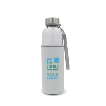 Garrafa de vidro com tampa de cordão de transporte e capa 500ml vista principal