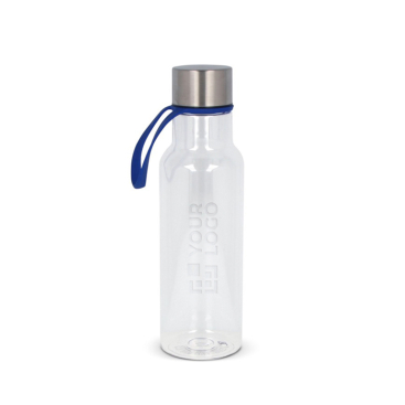 Garrafa de RPET transparente com asa de transporte de borracha 600ml vista principal