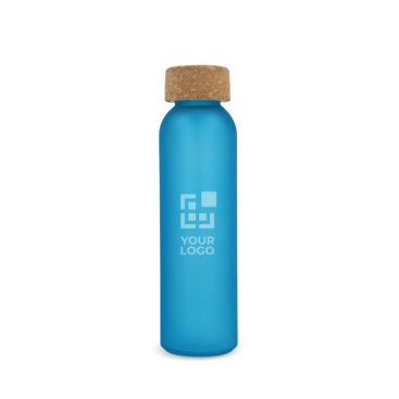 Garrafa de vidro reciclado esmerilado com tampa de cortiça 500 ml