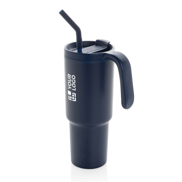 Caneca térmica de aço inoxidável reciclado antigotas de 900 ml