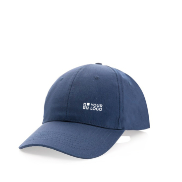 Boné de algodão reciclado, 6 painéis com fecho de velcro 190 g/m2