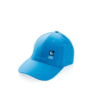 Boné de algodão reciclado de 6 painéis e rastreador AWARE™ 280 g/m2