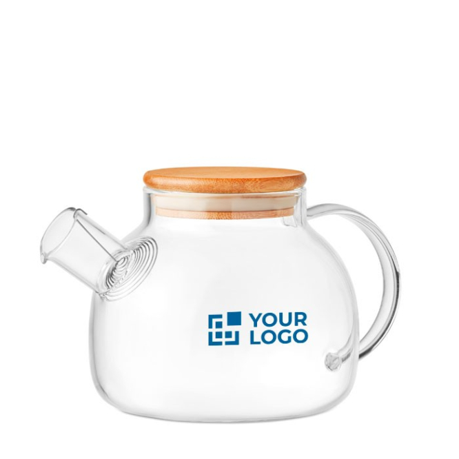 Bule de vidro com tampa de bambu vista principal