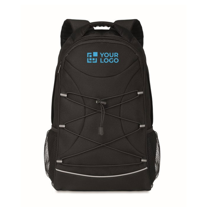 Mochila personalizada com detalhes refletores cor preto