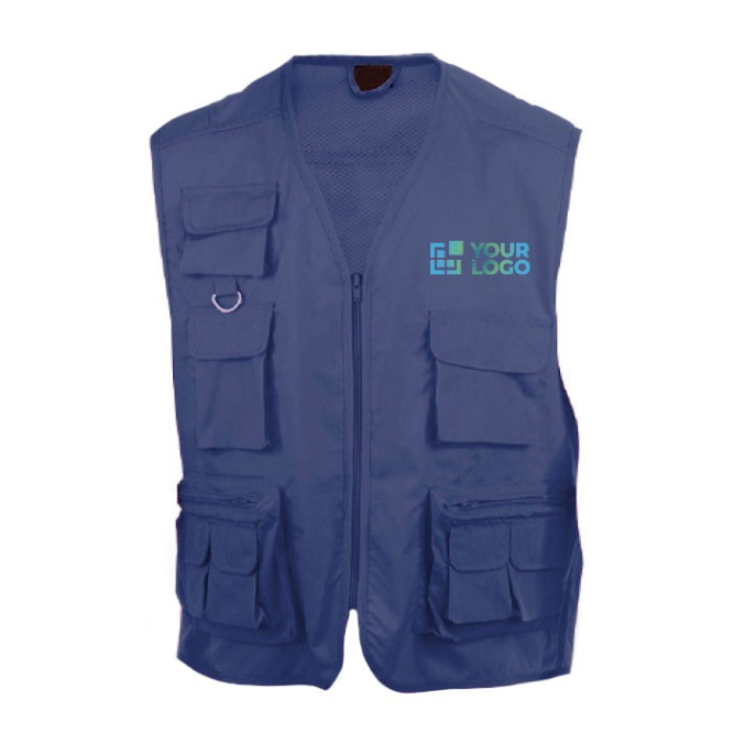 Colete com vários bolsos para personalizar cor azul-marinho