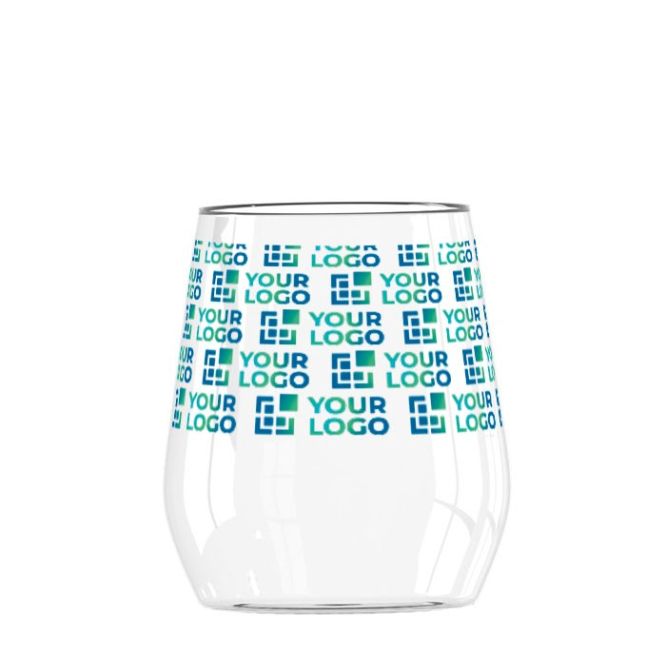 Copo de vidro para personalizar com logotipo cor transparente com logo esgotado