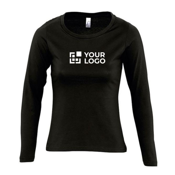 Camisola feminina de manga comprida com logo vista principal
