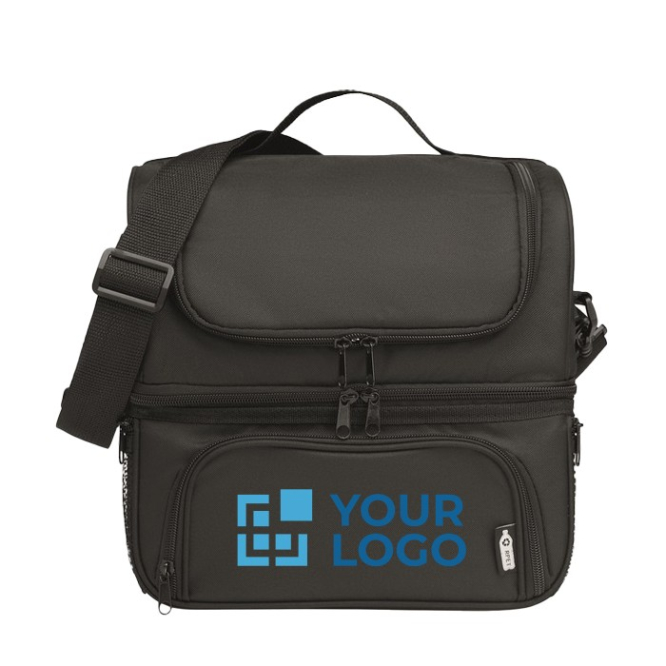 Bolsa térmica promocional de 2 compartimentos cor preto