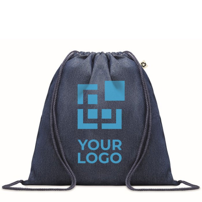 Mochila de cordas de algodão 250gr/m2 cor azul