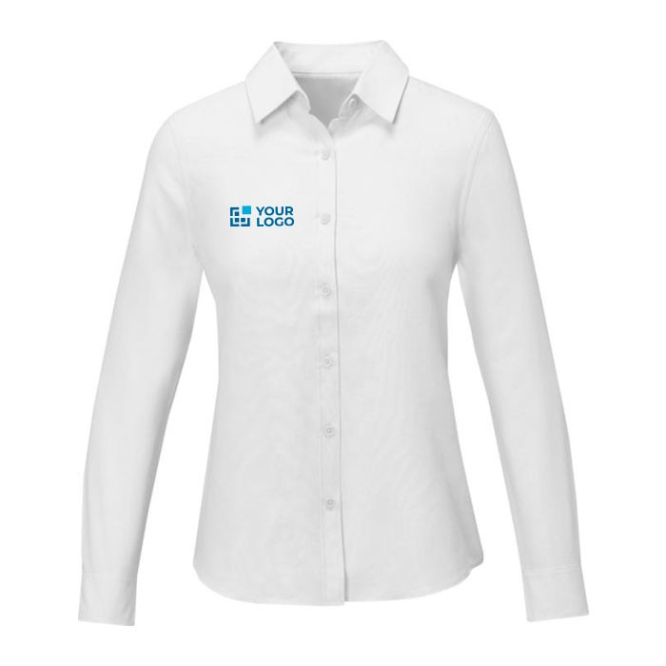 Camisa de manga comprida mulher 130 g/m2 cor branco