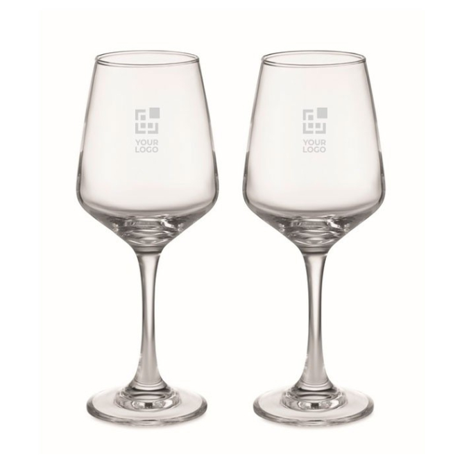 Dois copos de vinho personalizados vista principal