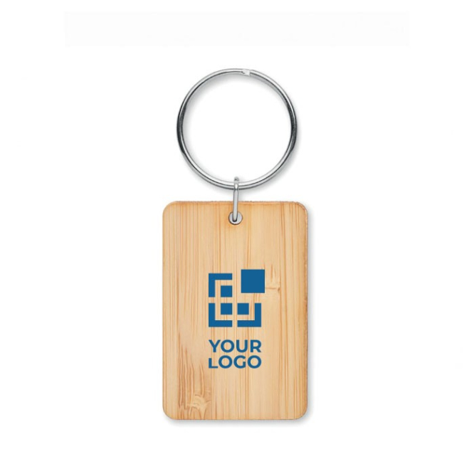 Porta-chaves barato de bambu com forma retangular