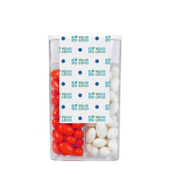 Caixa transparente personalizada duo de menta e fruta 45g